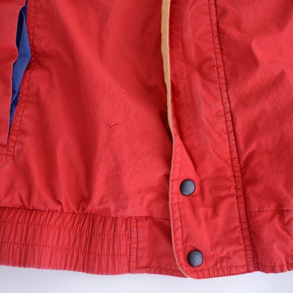 VTG Lewritter Beverly Hills Red Yellow Zip Up W/ Stowaway Hood Aviator Jacket M - Picture 8 of 13